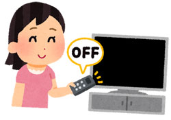 テレビの電源をオフにする人